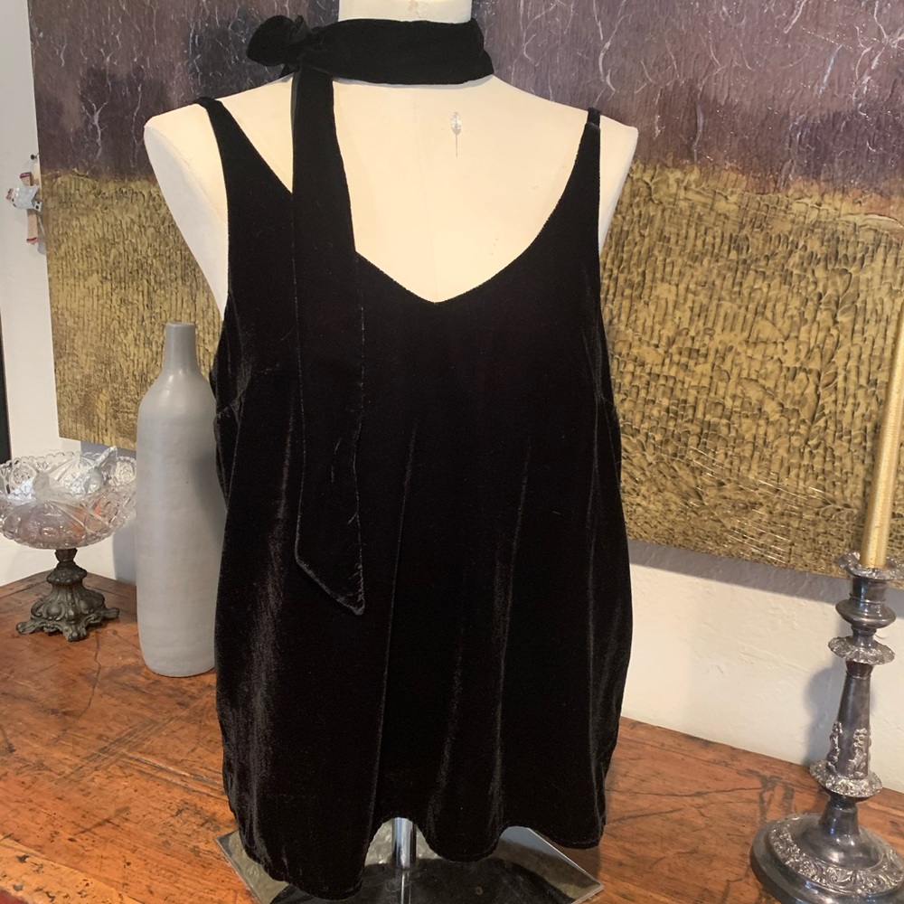 TopShop camisole velvet tank ❤️ black Sz 6